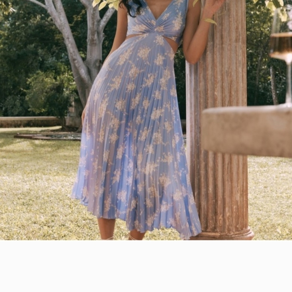 Abercrombie & Fitch Blue Floral Long Sleeve Dress - Picture 5 of 7